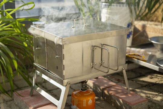 Winnerwell®  Flache Räucherbox flat smoker Faltbarer Mehrzweck Ofen