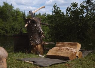 Log Carrier Feuerholzträger mit Holzgriffen  # 614