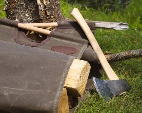 Log Carrier Feuerholzträger mit Holzgriffen  # 614