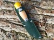 Öyo Jung -Pfadfinder Messer mit grüner Lederscheide