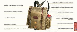 ArrowheadTrail Rolltop - Seitentaschen und gepolsterte Riemen  # 396 DS